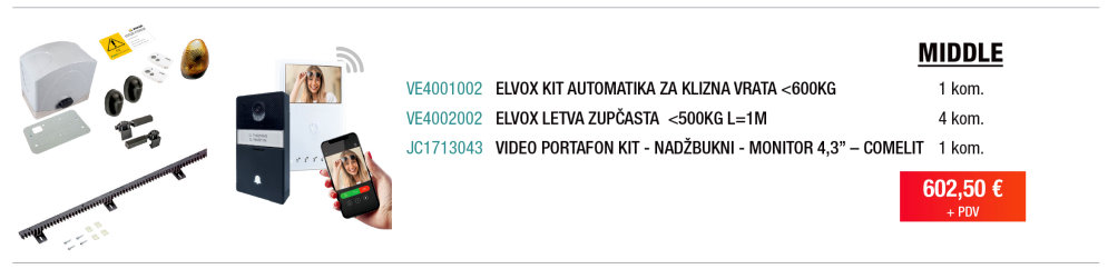 [super ponuda] automatika za klizna vrata + portafon komplet